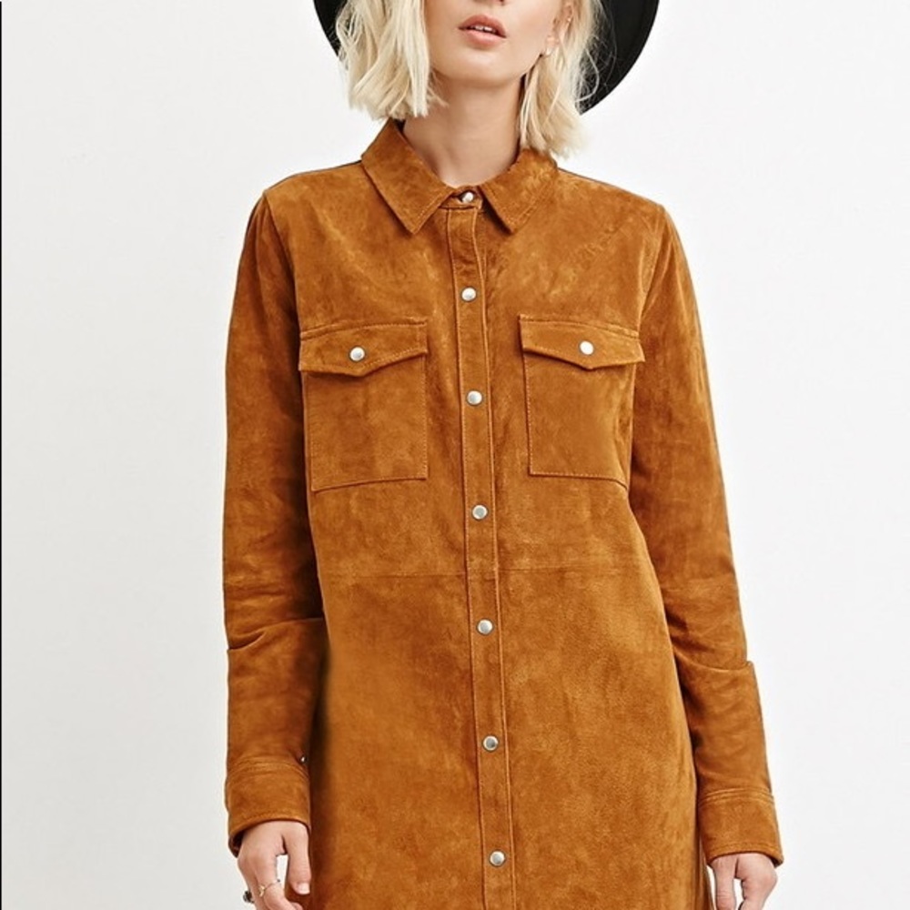 Forever 21 suede shirt dress